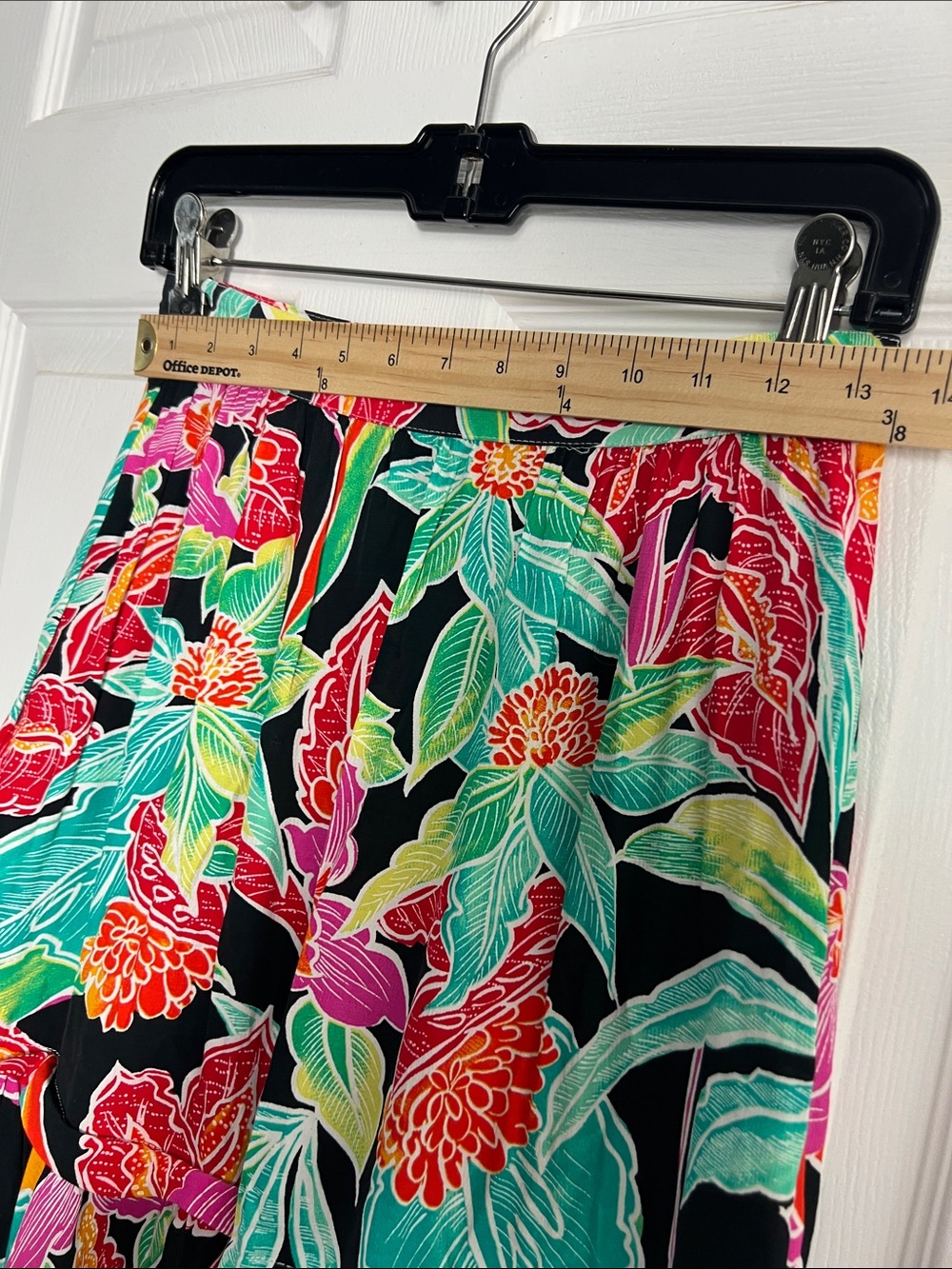 Carole Little Black Maxi Skirt with Multicolor Floral Print